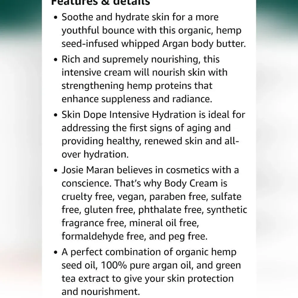 Josie Maran Skin Dope Intensive Hydration Body‎ Cream